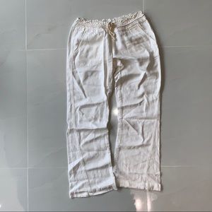Roxy White Linen Pants Small